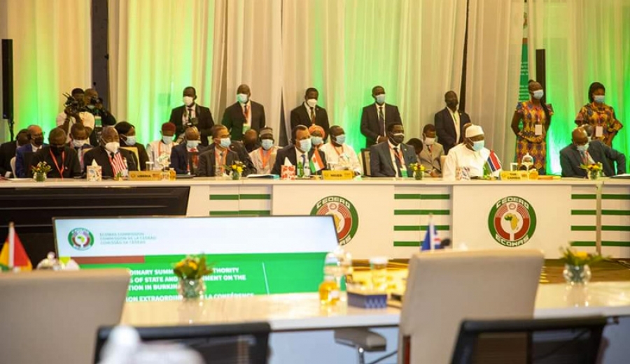 Sommet extraordinaire de la CEDEAO sur le Burkina Faso, à Accra (Ghana) : La junte militaire au pouvoir au Burkina Faso invitée à mettre en place immédiatement l’Autorité de la Transition